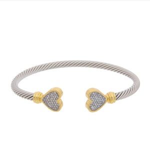 Cillamina gold silver two tone heart cuff bracelet